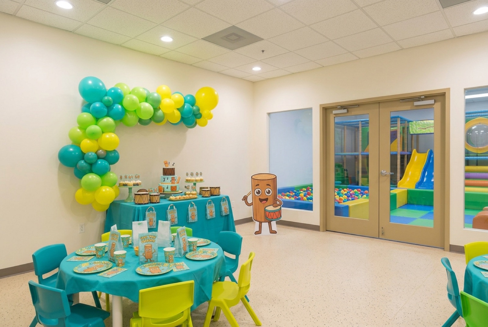 Woodland party setup by Dekan Events